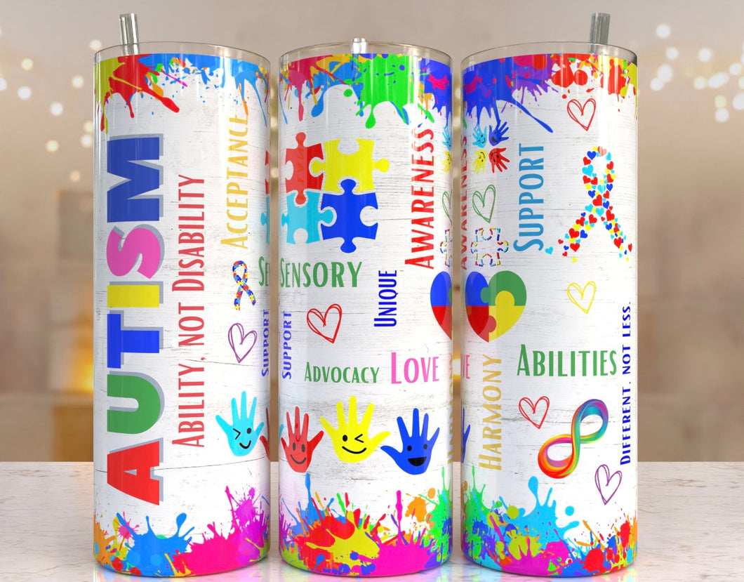 Autism Ability Not Disability Tumbler